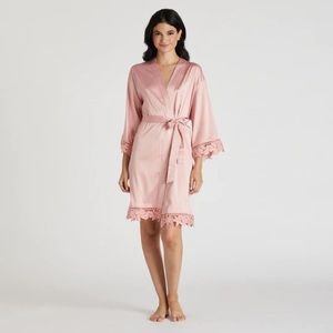 Blush Satin Lace Bridesmaid Robe
